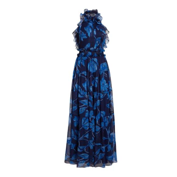 PatBO Blue Floral Maxi Dress - Picture 1 of 8